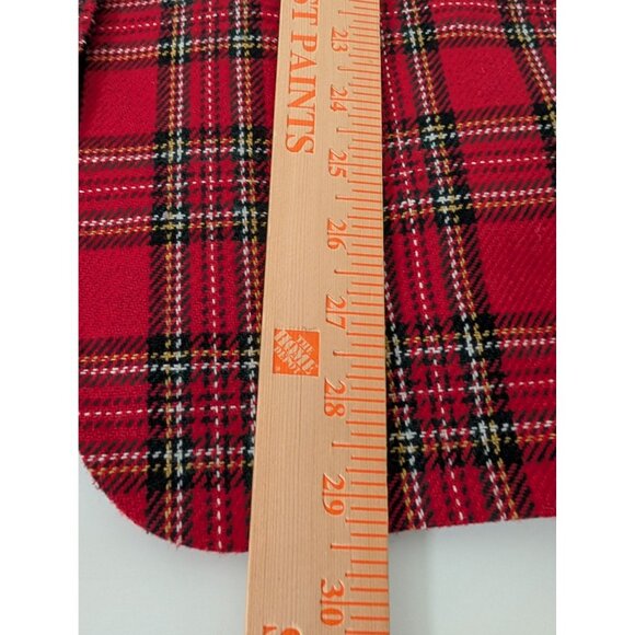 Vintage Sag Harbor Plaid Blazer Womens Size 12 Red Wool Blend Velvet Collar - Picture 9 of 9